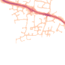 Daytime road noise heatmap for WR11 2SB