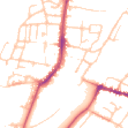 Daytime road noise heatmap for WR11 4HJ