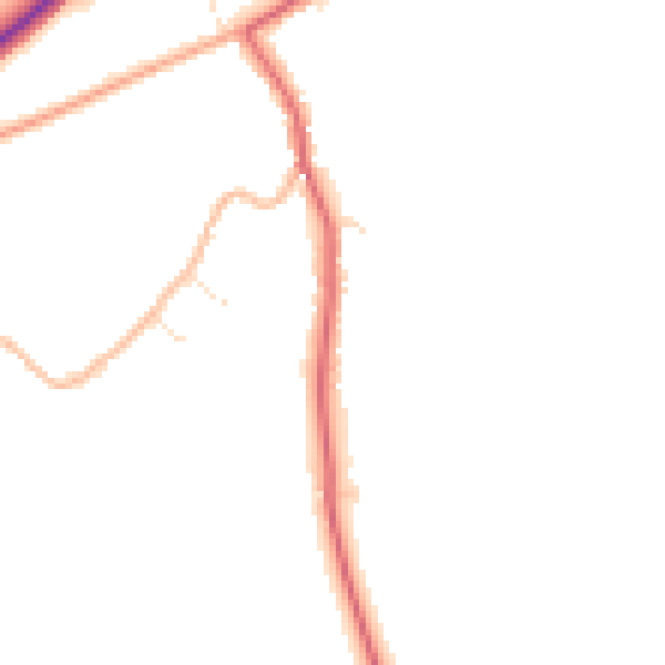 Daytime road noise heatmap for WR11 7UZ
