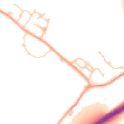 Daytime road noise heatmap for WR11 8AL