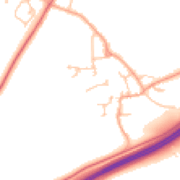 Daytime road noise heatmap for WR11 8NL