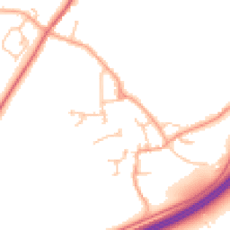 Daytime road noise heatmap for WR11 8NN