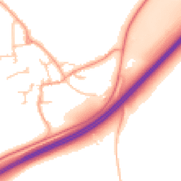 Daytime road noise heatmap for WR11 8NR