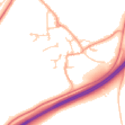 Daytime road noise heatmap for WR11 8NX