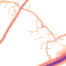 Daytime road noise heatmap for WR11 8NZ