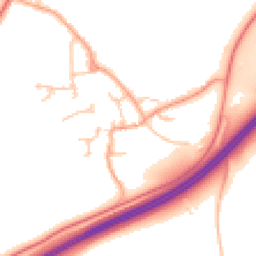 Daytime road noise heatmap for WR11 8PB