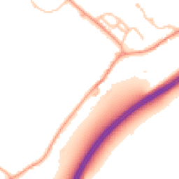 Daytime road noise heatmap for WR11 8UR