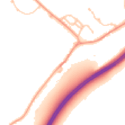 Daytime road noise heatmap for WR11 8UU