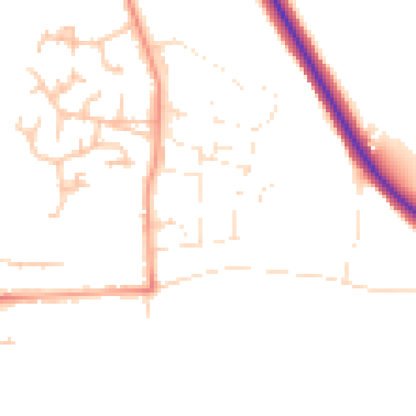 Daytime road noise heatmap for WR12 7AZ