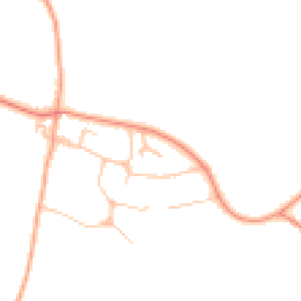 Daytime road noise heatmap for WR12 7QQ