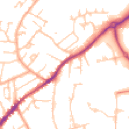 Daytime road noise heatmap for WR14 1AW
