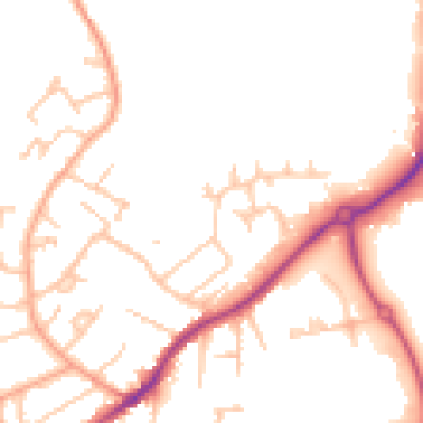 Daytime road noise heatmap for WR14 1AX