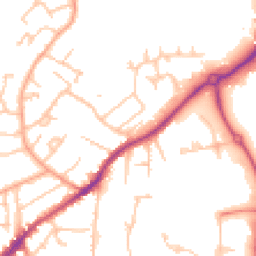 Daytime road noise heatmap for WR14 1BB