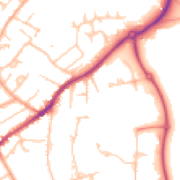 Daytime road noise heatmap for WR14 1BQ