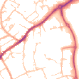 Daytime road noise heatmap for WR14 1BT