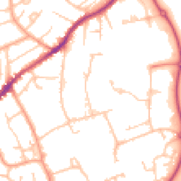 Daytime road noise heatmap for WR14 1BU