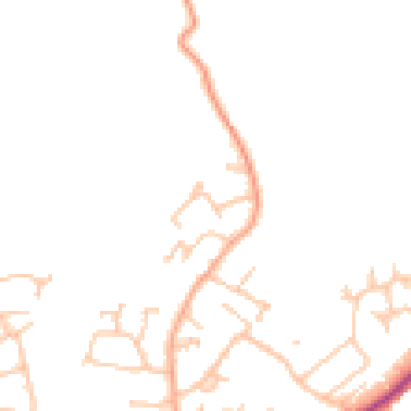 Daytime road noise heatmap for WR14 1DJ