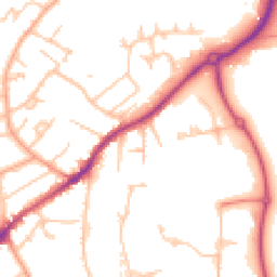 Daytime road noise heatmap for WR14 1EL