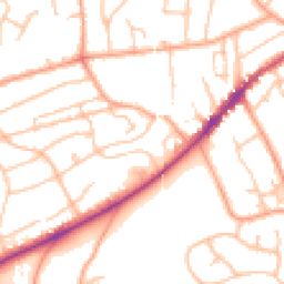 Daytime road noise heatmap for WR14 1JE