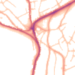 Daytime road noise heatmap for WR14 1NU