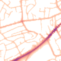 Daytime road noise heatmap for WR14 1TF
