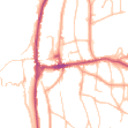 Daytime road noise heatmap for WR14 2AJ