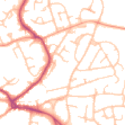 Daytime road noise heatmap for WR14 2EA