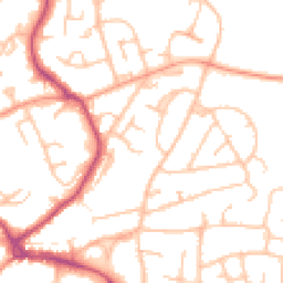 Daytime road noise heatmap for WR14 2EB