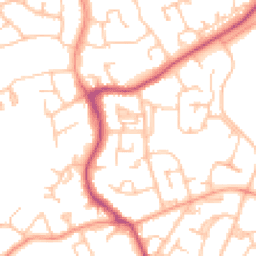 Daytime road noise heatmap for WR14 2EW