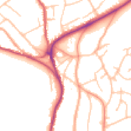 Daytime road noise heatmap for WR14 2JG