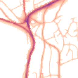 Daytime road noise heatmap for WR14 2JJ