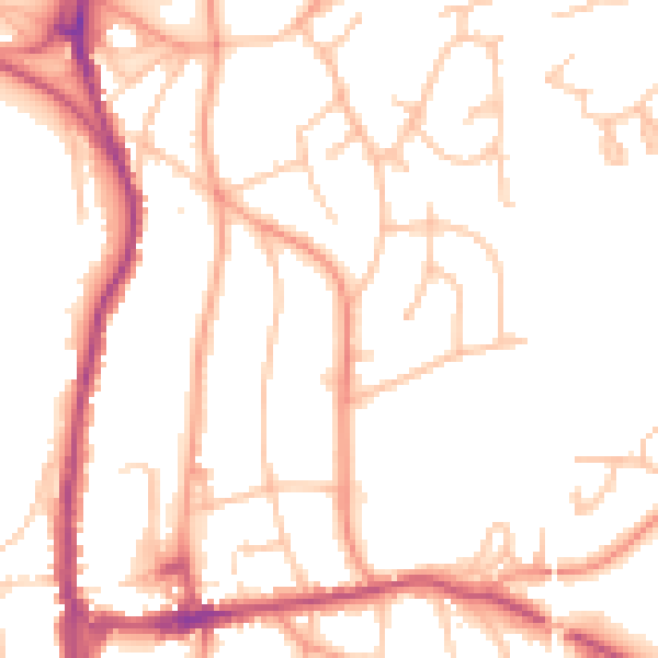 Daytime road noise heatmap for WR14 2TP