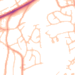 Daytime road noise heatmap for WR14 2UJ