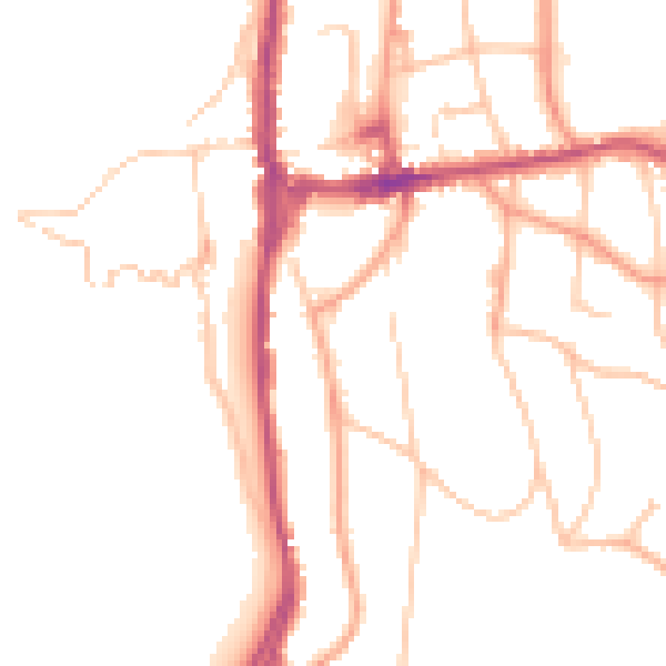 Daytime road noise heatmap for WR14 3HG