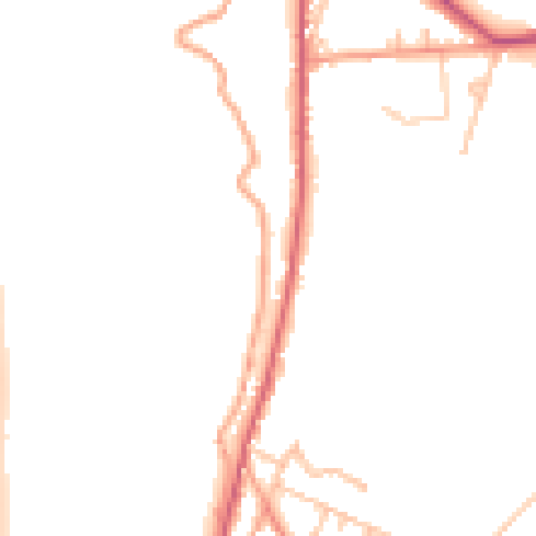 Daytime road noise heatmap for WR14 4LF