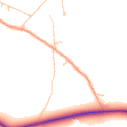 Daytime road noise heatmap for WR14 4LL