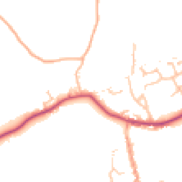 Daytime road noise heatmap for WR15 8AJ