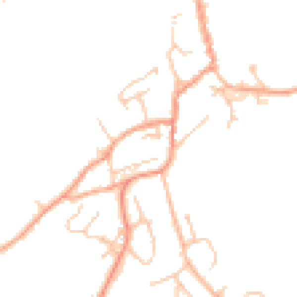 Daytime road noise heatmap for WR15 8EY