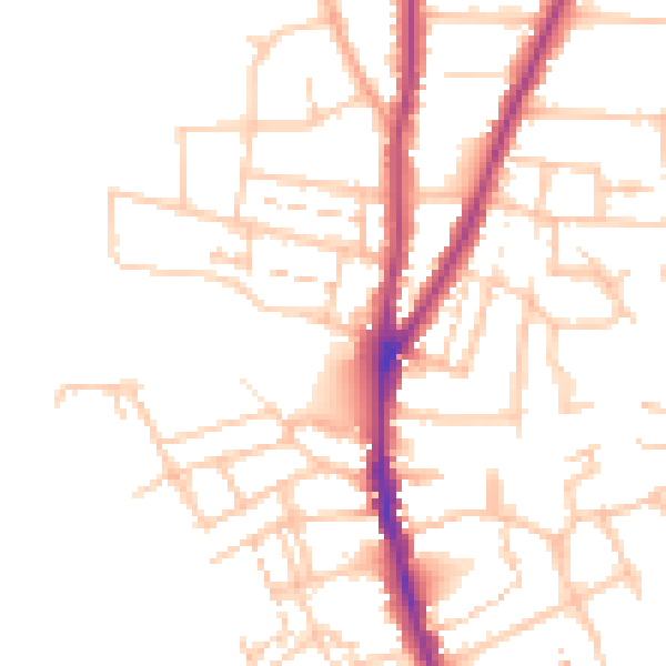 Daytime road noise heatmap for WR3 7AA