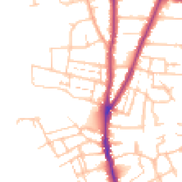 Daytime road noise heatmap for WR3 7AB