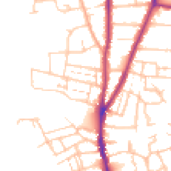 Daytime road noise heatmap for WR3 7AH