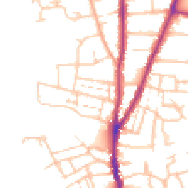 Daytime road noise heatmap for WR3 7AJ