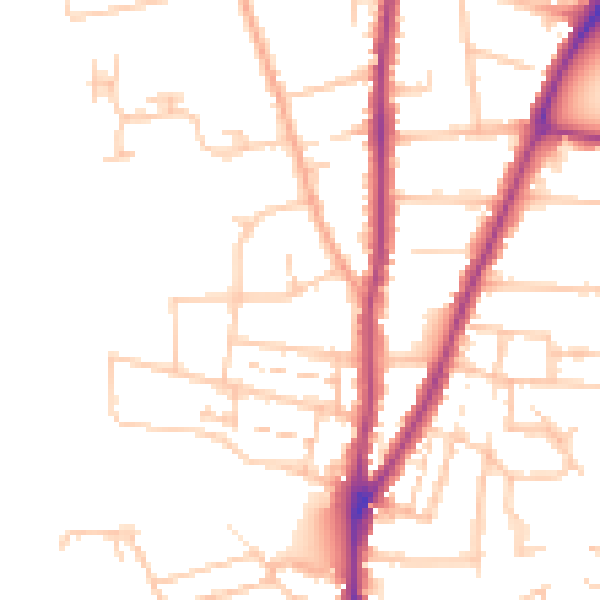 Daytime road noise heatmap for WR3 7AU