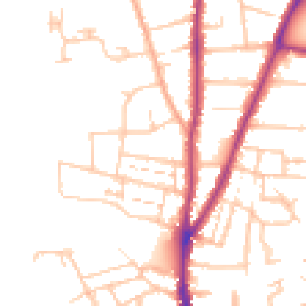 Daytime road noise heatmap for WR3 7BD