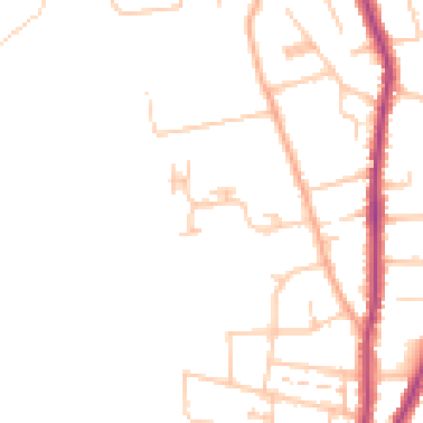 Daytime road noise heatmap for WR3 7BH