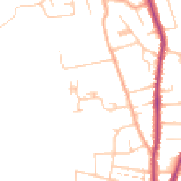 Daytime road noise heatmap for WR3 7BJ