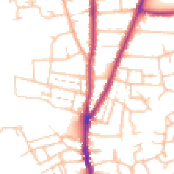 Daytime road noise heatmap for WR3 7BP