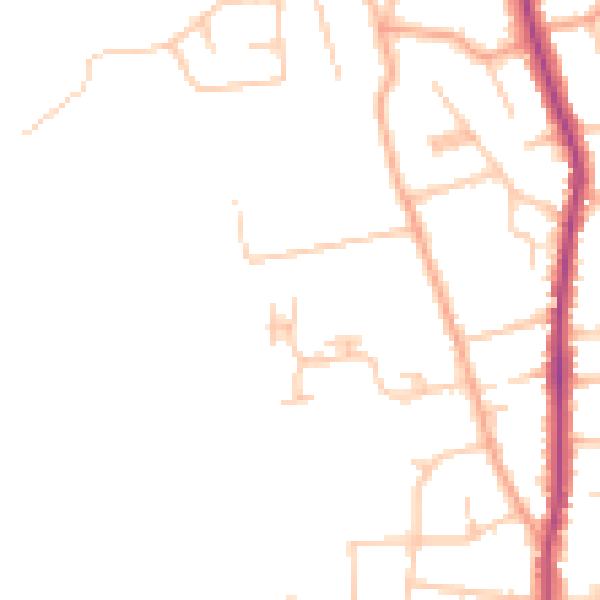 Daytime road noise heatmap for WR3 7BQ