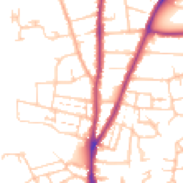 Daytime road noise heatmap for WR3 7BS