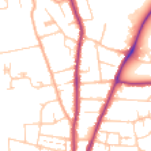 Daytime road noise heatmap for WR3 7BU